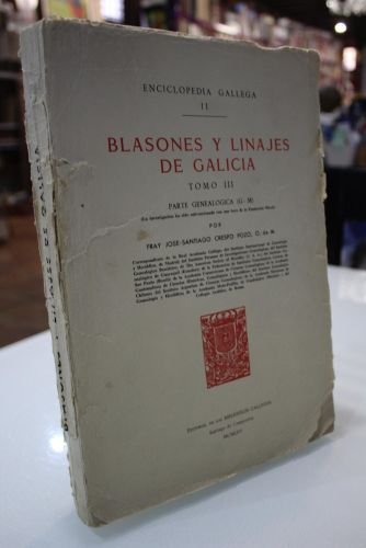 Portada del libro de Blasones y Linajes de Galicia. Tomo III. Parte Genealógica (G-M).