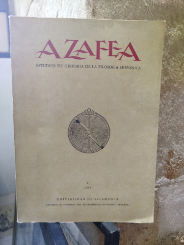 Portada del libro de Azafea. Estudios de Historia de la Filosofía Hispánica. I, 1985.