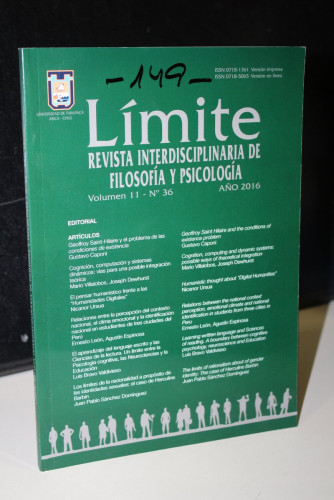 Portada del libro de Límite. Revista Interdisciplinaria de Filosofía y Psicología. Volumen 11 - nº 36. Año 2016.