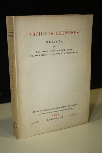 Portada del libro de Archivos Leoneses. Año XX. Enero-Diciembre 1966, Nºos 39 y 40.