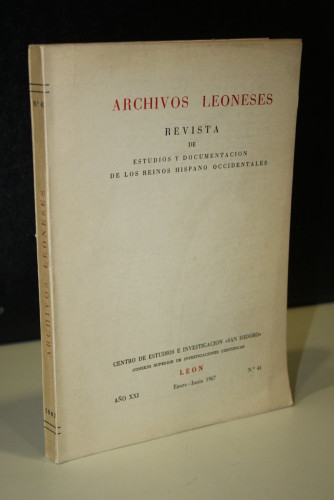 Portada del libro de Archivos Leoneses. Año XXI. Enero-Junio 1967, Nº 41.