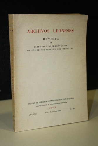Portada del libro de Archivos Leoneses. Año XXII. Julio-Diciembre 1968, Nº 44.