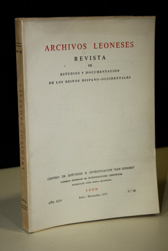 Portada del libro de Archivos Leoneses. Año XXV. Julio-Diciembre 1971, Nº 50.