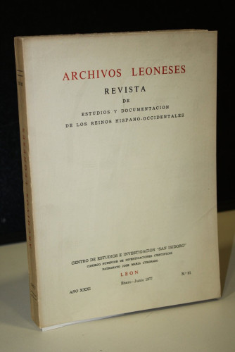 Portada del libro de Archivos Leoneses. Año XXXI. Enero-Junio 1977, Nº 61.