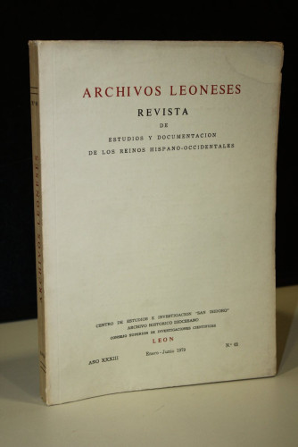 Portada del libro de Archivos Leoneses. Año XXXIII. Enero-Junio 1979, Nº 65.