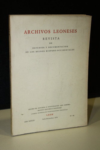 Portada del libro de Archivos Leoneses. Año XXXIII. Julio-Diciembre 1979, Nº 66.