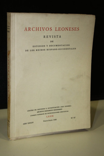 Portada del libro de Archivos Leoneses. Año XXXIV. Enero-Junio 1980, Nº 67.