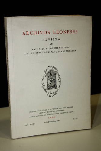Portada del libro de Archivos Leoneses. Año XXXV. Julio-Diciembre 1981, Nº 70.
