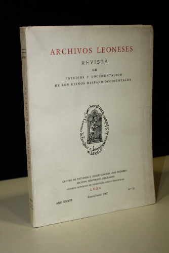 Portada del libro de Archivos Leoneses. Año XXXVI. Enero-Junio 1982, Nº 71.