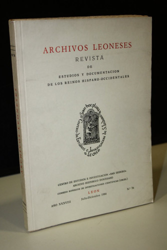 Portada del libro de Archivos Leoneses. Año XXXVIII. Julio-Diciembre 1984, Nº 76.