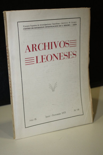 Portada del libro de Archivos Leoneses. Año IX. Julio-Diciembre 1955, Nº 18.