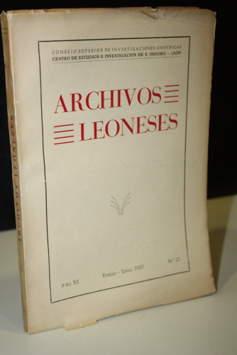 Portada del libro de Archivos Leoneses. Año XI. Enero-Junio 1957, Nº 21.