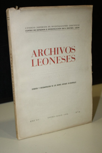 Portada del libro de Archivos Leoneses. Año XII. Enero-Junio 1958, Nº 23.