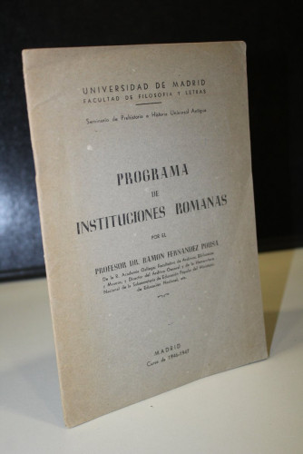 Portada del libro de Programa de instituciones romanas. Curso de 1946-1947