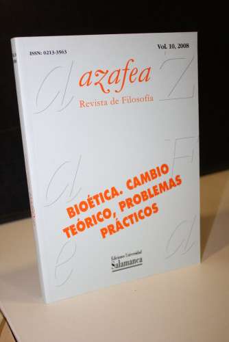 Portada del libro de Azafea. Revista de Filosofía. Vol. 10, 2008.- Bioética. Cambio teórico, problemas prácticos.