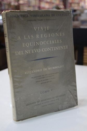 Portada del libro de Viaje a las regiones equinocciales del Nuevo Continente. Tomo V.