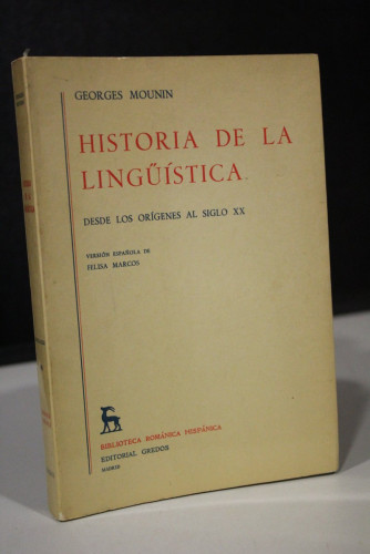 Portada del libro de Historia de la lingüística. Desde los orígenes al siglo XX