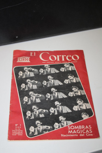 Portada del libro de El Correo. Una ventana abierta hacia el mundo. Nº 1, 1955. Año VIII.- Sombras mágicas. Nacimiento del...