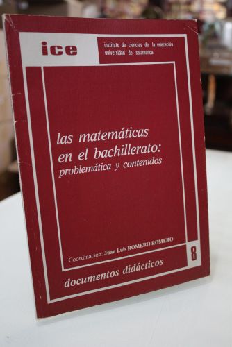 Portada del libro de Las matemáticas en el bachillerato: problemática y contenidos.