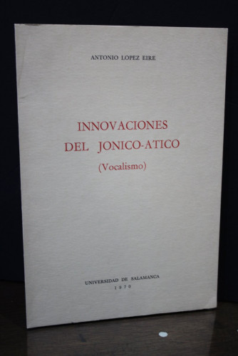 Portada del libro de Innovaciones del Jónico-Ático (Vocalismo)
