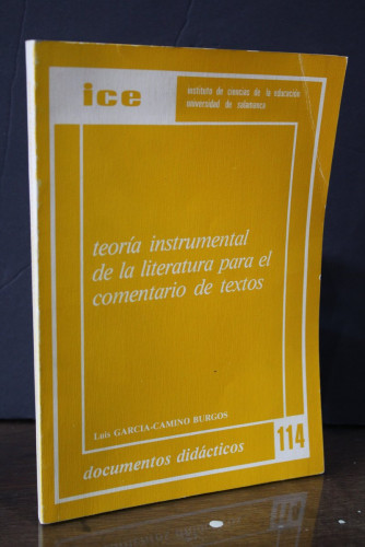 Portada del libro de Teoría instrumental de la literatura para el comentario de textos