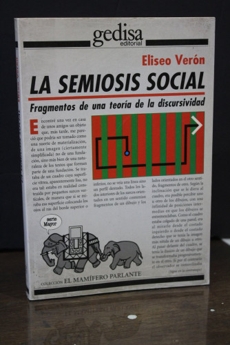 Portada del libro de La semiosis social. Fragmentos de una teoría de la discursividad
