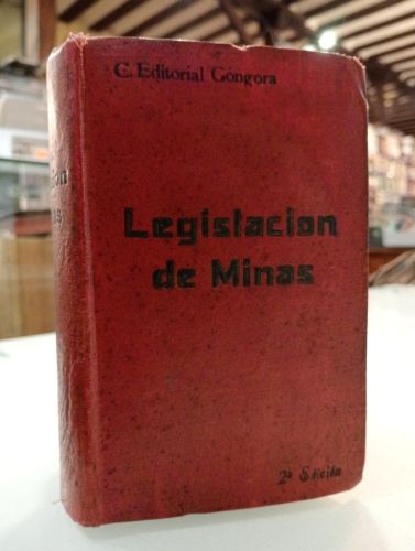 Portada del libro de Legislación de minas
