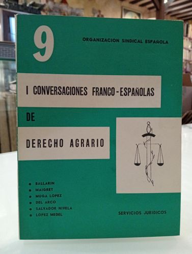 Portada del libro de I Conversaciones Franco-Españolas de Derecho Agrario.