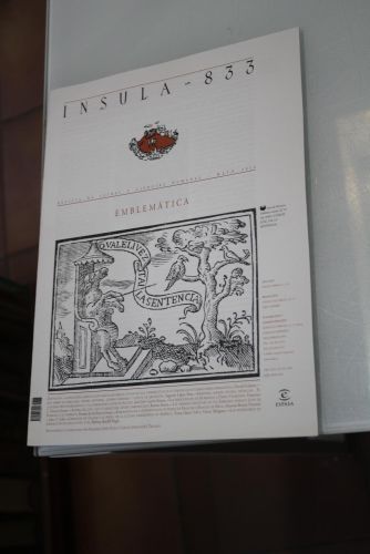 Portada del libro de Ínsula, 833. Emblemática. Mayo 2016.