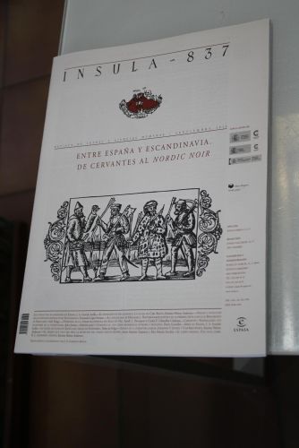 Portada del libro de Ínsula, 837. Entre España y Escandinavia. De Cervantes al Nordic Noir. Septiembre 2016.