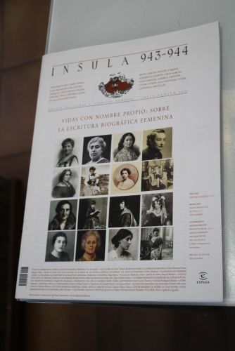 Portada del libro de Ínsula, 943-944. Vidas con nombre propio: sobre la escritura biográfica femenina. Julio-Agosto 2025.