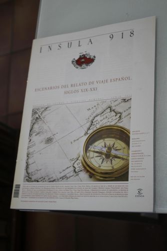 Portada del libro de Ínsula, 918. Escenarios del relato de viaje español. Siglos XIX-XXI. Junio 2023.