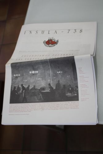 Portada del libro de Ínsula, 738. Encendíamos palabras, las tertulias alternativas. Junio 2008.