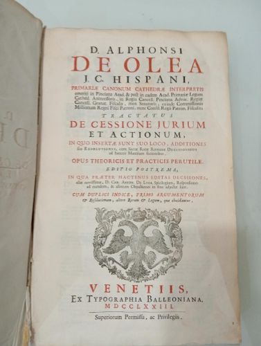 Portada del libro de Tractatvs de cessione Ivrivm et actionvm
