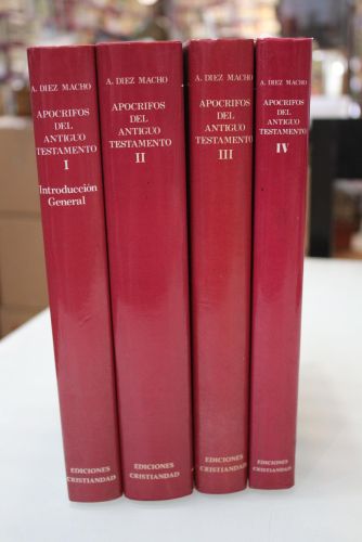 Portada del libro de Apócrifos del Antiguo Testamento.- 4 tomos.