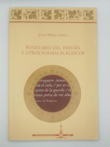 Portada del libro de Sonetario del desván y otros poemas burlescos [Dedicado]