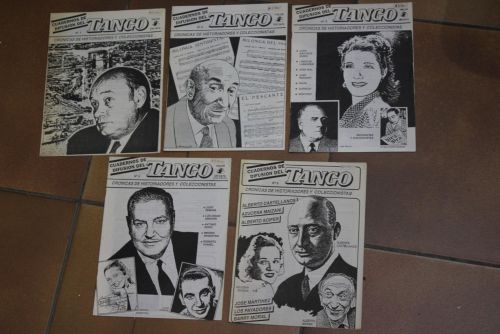 Portada del libro de Cuadernos de Difusión del Tango. Crónicas de Historiadores y coleccionistas.- 5 Cuadernos.