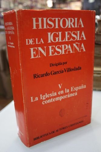 Portada del libro de Historia de la Iglesia en España. V: La Iglesia en la España contemporánea (1808-1975).