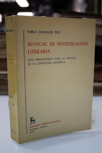 Portada del libro de Manual de investigación literaria. Guía bibliográfica para el estudio de la literatura española.
