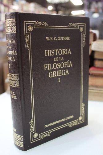 Portada del libro de Historia de la filosofía griega, I.