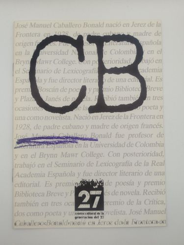 Portada del libro de Cuaderno dedicado a José Manuel Caballero Bonald