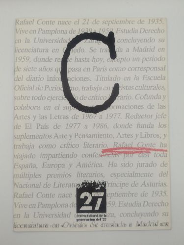 Portada del libro de Cuaderno dedicado a Rafael Conte