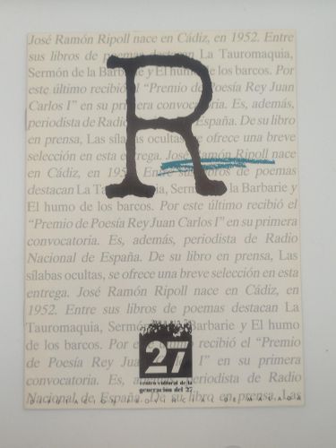 Portada del libro de Cuaderno dedicado a José Ramón Ripoll
