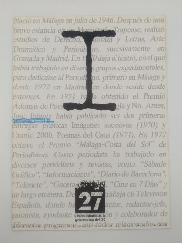 Portada del libro de Cuaderno dedicado a José Infante