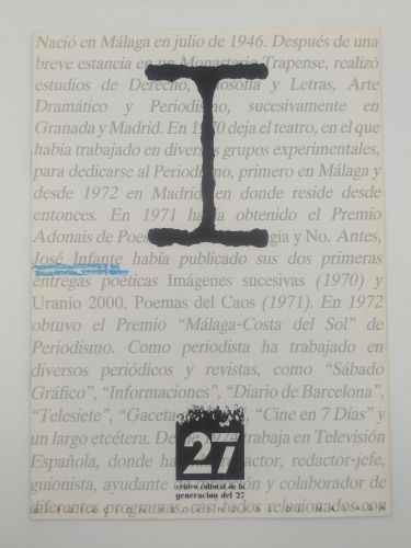 Portada del libro de Cuaderno dedicado a José Infante