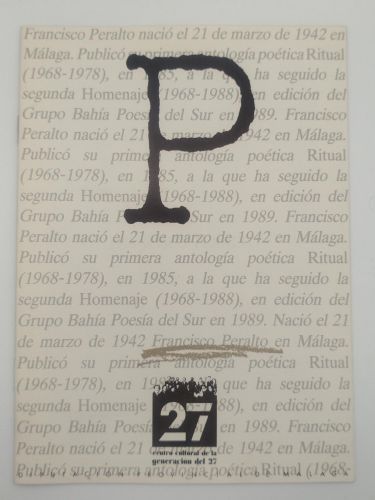 Portada del libro de Cuaderno dedicado a Francisco Peralto