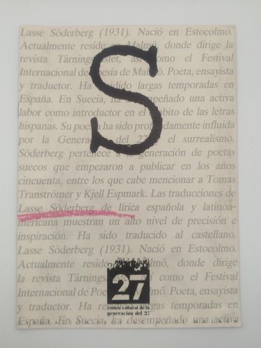 Portada del libro de Cuaderno dedicado a Lasse Söderberg