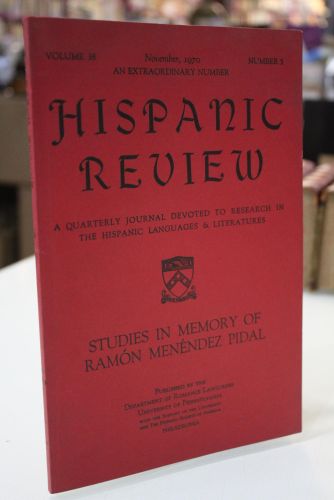 Portada del libro de Hispanic Review. Volume 38, Number 5. Studies in memory of Ramón Menéndez Pidal.