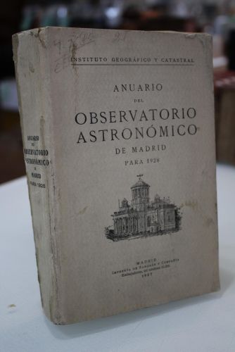 Portada del libro de Anuario del Observatorio Astronómico de Madrid para 1928.