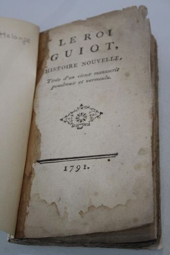 Portada del libro de 1791.- Le Roi Guiot. Histoire nouvelle.